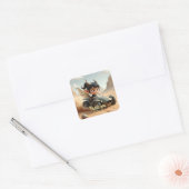Maanverlichte Pixie van de Zwervende Duinen.  Vierkante Sticker (Envelop)