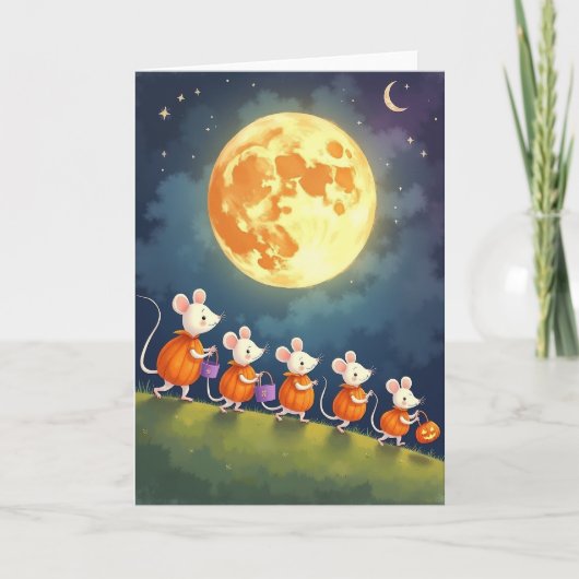 Maanverlichte Pompoen Parade Kaart (Voorkant)