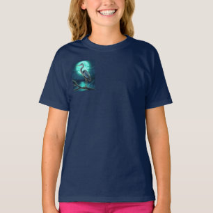 Maanverlichte Reiger – Kleurrijke Nacht Natuur Kun T-shirt