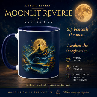 Maanverlichte Reverie – Droomlandschap Koffie Mok
