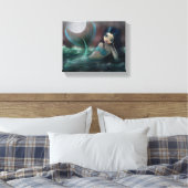 Maanverlichte rivier gallery wrapped canvasprint canvas afdruk (Insitu (Slaapkamer))