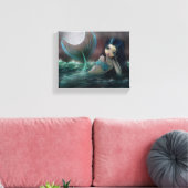 Maanverlichte rivier gallery wrapped canvasprint canvas afdruk (Insitu (Woonkamer))