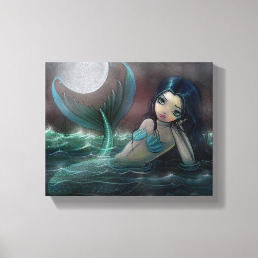 Maanverlichte rivier gallery wrapped canvasprint canvas afdruk (Voorkant)