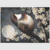 Maanverlichte Robin Bloesem Decoupage Tissuepapier (Voorkant)