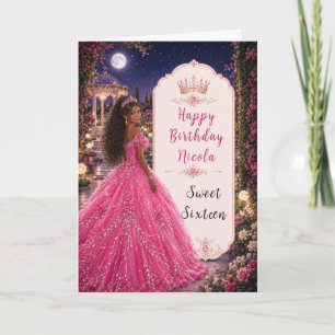 Maanverlichte Roze Sweet 16 Prinses Tuin Kaart