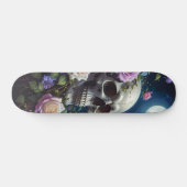 Maanverlichte Rozen Schedel Persoonlijk Skateboard (Horizontaal)