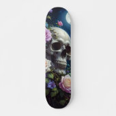 Maanverlichte Rozen Schedel Persoonlijk Skateboard (Voorkant)