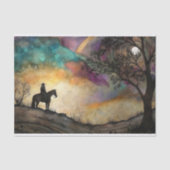Maanverlichte Ruiter Decoupage Tissuepapier (Voorkant)