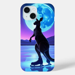 Maanverlichte Schaatsende Kangoeroe iPhone 15 Case