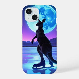 Maanverlichte Schaatsende Kangoeroe iPhone 15 Case