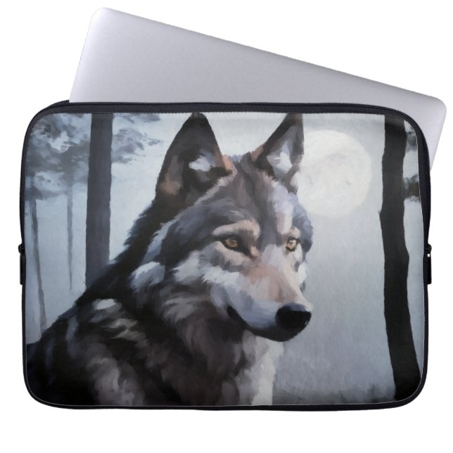 Maanverlichte schildwacht laptop sleeve (Voorkant)