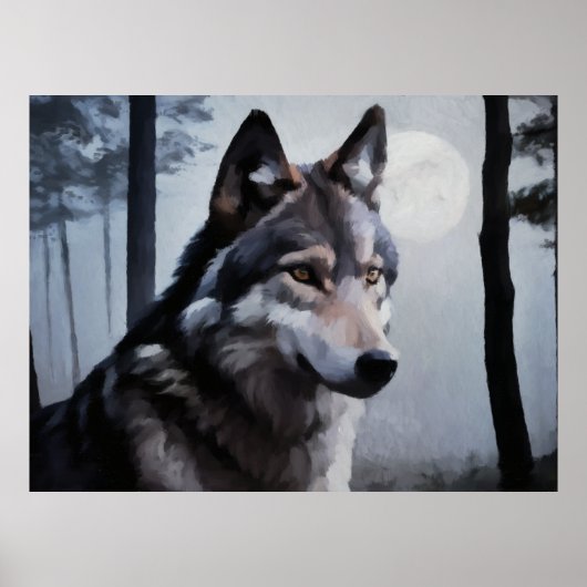 Maanverlichte schildwacht poster (Voorkant)