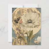 Maanverlichte schoonheid - Vrouw met witte bloem e (Voorkant)