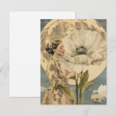 Maanverlichte schoonheid - Vrouw met witte bloem e (Voorkant / Achterkant)