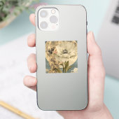 Maanverlichte schoonheid - Vrouw met witte bloem e Sticker (Telefoon)