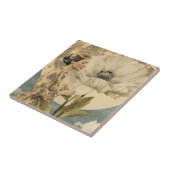 Maanverlichte schoonheid - Vrouw met witte bloem e Tegeltje (Zijkant)