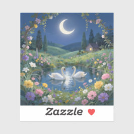 Maanverlichte Serenade – Maanverlicht Landschap Vi Sticker