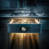 Maanverlichte sereniteit een sluimerende wolf keramische knop