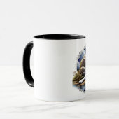 Maanverlichte sereniteit een sluimerende wolf mok (Voorkant links)