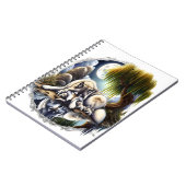 Maanverlichte sereniteit een sluimerende wolf notitieboek (Linkerzijde)