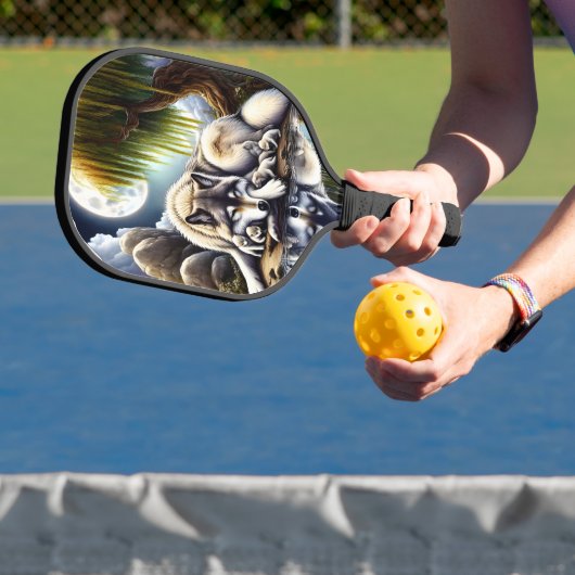 Maanverlichte sereniteit een sluimerende wolf pickleball paddle (Insitu)