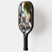 Maanverlichte sereniteit een sluimerende wolf pickleball paddle (Links)