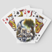 Maanverlichte sereniteit een sluimerende wolf pokerkaarten (Achterkant)