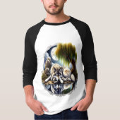 Maanverlichte sereniteit een sluimerende wolf t-shirt (Voorkant)