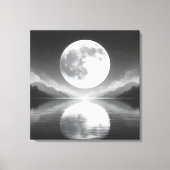 Maanverlichte sereniteit: majestueuze nachtwateren canvas afdruk (Voorkant)