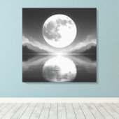 Maanverlichte sereniteit: majestueuze nachtwateren canvas afdruk (Insitu (Houten vloer))