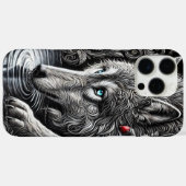 Maanverlichte Sereniteit Wolf Portret Case-Mate iPhone Case (Achterkant (horizontaal))