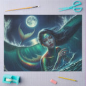 Maanverlichte sirene – zeemeermin ontkoppelingspap tissuepapier (Craft)