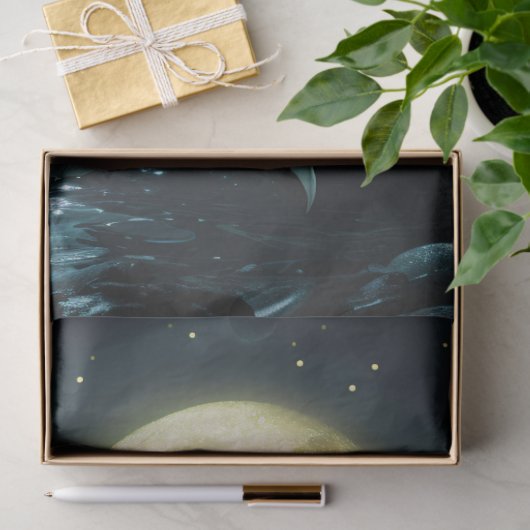 Maanverlichte sirene zeemeermindecoupage tissuepapier (Geschenk)