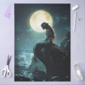 Maanverlichte sirene zeemeermindecoupage tissuepapier (Craft)