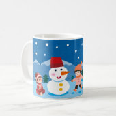 Maanverlichte Sneeuwpret Koffiemok (Voorkant links)