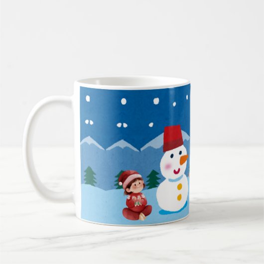 Maanverlichte Sneeuwpret Koffiemok (Links)