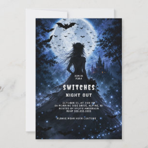 Maanverlichte spook in een heksenbos Halloween dee Kaart