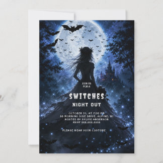 Maanverlichte spook in een heksenbos Halloween dee Kaart