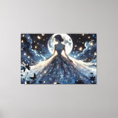 Maanverlichte Sprookjesprinses Himmelsgewaad Canvas Afdruk (Voorkant)