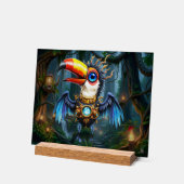 Maanverlichte Steampunk Toekan.  Acryl Bord (Hoek)
