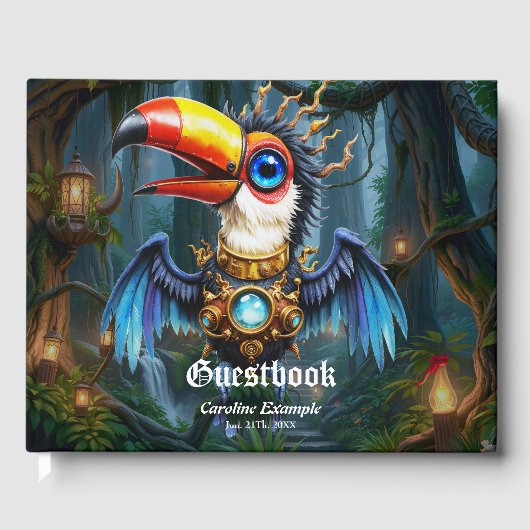 Maanverlichte Steampunk Toekan Gastenboek (Voorkant)