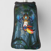 Maanverlichte Steampunk Toekan.  Golfheadcover (Draai 90)