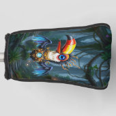 Maanverlichte Steampunk Toekan.  Golfheadcover (Voorkant)