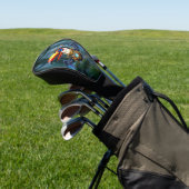 Maanverlichte Steampunk Toekan.  Golfheadcover (Insitu)