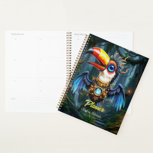 Maanverlichte Steampunk Toekan. Planner (Display)