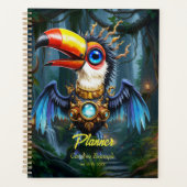 Maanverlichte Steampunk Toekan. Planner (Voorkant)