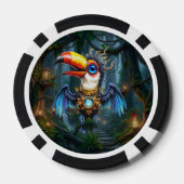 Maanverlichte Steampunk Toekan.  Poker Chips (Achterkant)