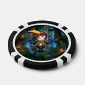 Maanverlichte Steampunk Toekan.  Poker Chips (Enkel)