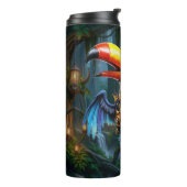 Maanverlichte Steampunk Toekan. Thermosbeker (Gedraaid links)