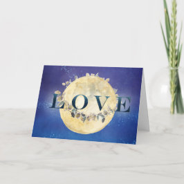 Maanverlichte sterrenhemel Valentijnsdag Kaart